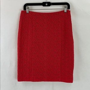 RARE FASHION STAR Red Lace Pencil Skirt Size 10 NWT